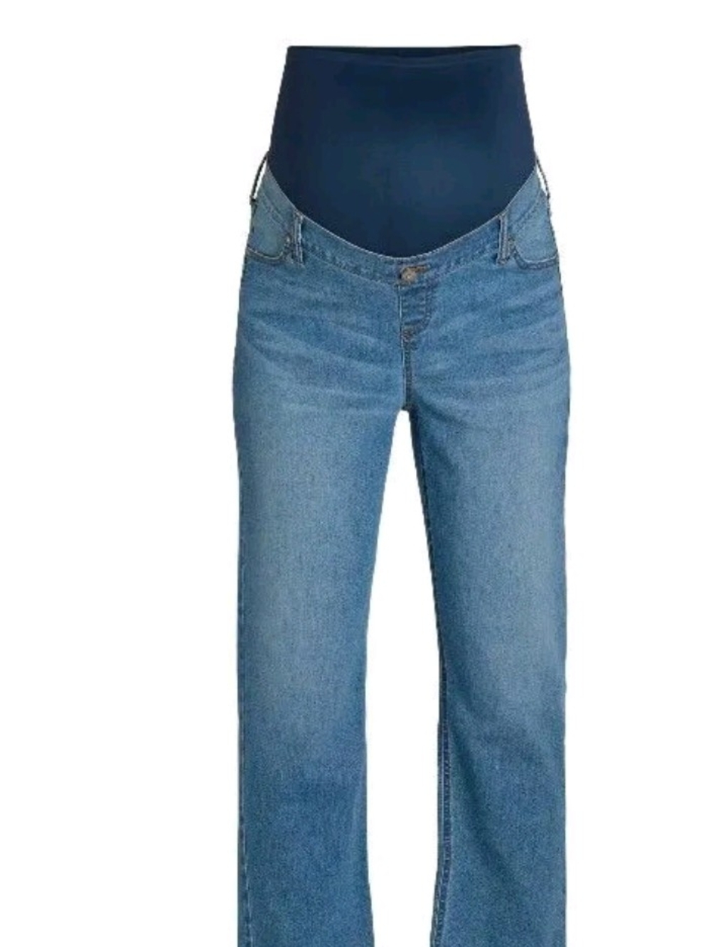 Time and Tru Straight-Leg Maternity Jeans Light Blue Wash Denim